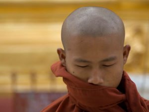 monk in ananda pogoda