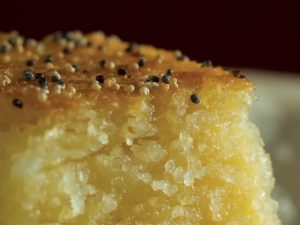 golden semolina pudding