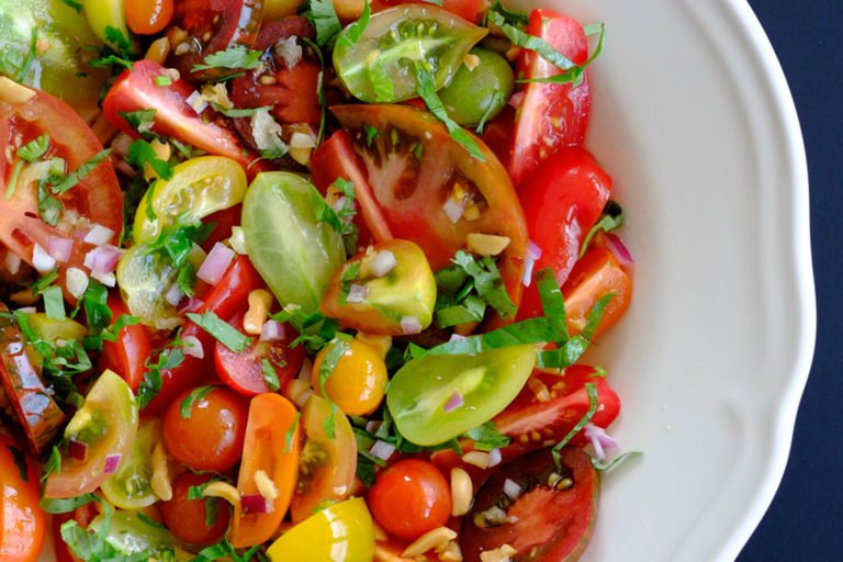 tomato salad with lime dressing